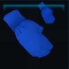 Blue fingerless gloves