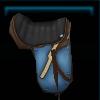 Blue equestrian saddle