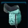 Turquoise and black beach saddle