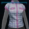 Blue checkered short-sleeved shirt