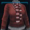 Red knitted cotton sweater
