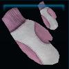 Pink and white polar mittens