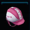 White and pink riding helmet