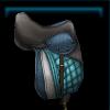 Blue terrain riding saddle
