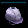 White and purple riding helmet