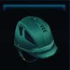 Green cross-country helmet