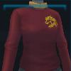 Red sweater with emblem
