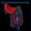 Blue and red training saddle