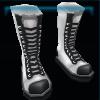 Black and white boots