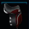 Red and black diamond saddle