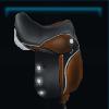 Brown and black diamond saddle