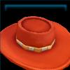 Red flat crown cowboy hat