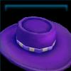 Purple flat crown cowboy hat