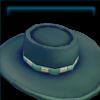Green flat crown cowboy hat