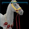 Red And Gold Decorated Bridle