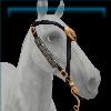 Medieval black and gold bridle