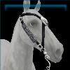 Medieval black and silver bridle