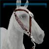 Medieval brown and silver bridle