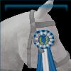 White And Sapphire Horse Ribbon
