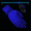Blue leather gloves