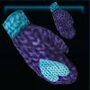 Purple woolly mittens