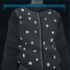 Black Winter sweater with white polka dots