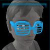 Striped blue sunglasses