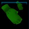 Green fingerless gloves