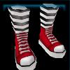 Red basket shoes