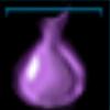 Filled purple colored bottle