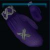 Purple knitted mittens