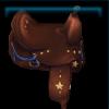Brown cowboy saddle