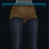 Brown shorts with black leggings