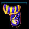 Purple and yellow Halloween saddle