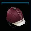 Red equestrian helmet
