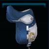Bright blue competition saddle