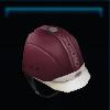 Red equestrian helmet