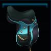 Blue and green captain saddle