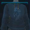 Dark blue hooded sweatshirt with print