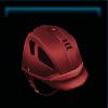 Red cross-country helmet