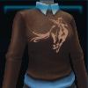Brown sweater with print