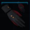Red and black equestrian gloves