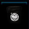 White saddlebag with heart