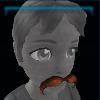 Brown villain's mustache