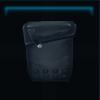 Dark blue studded leather saddlebag